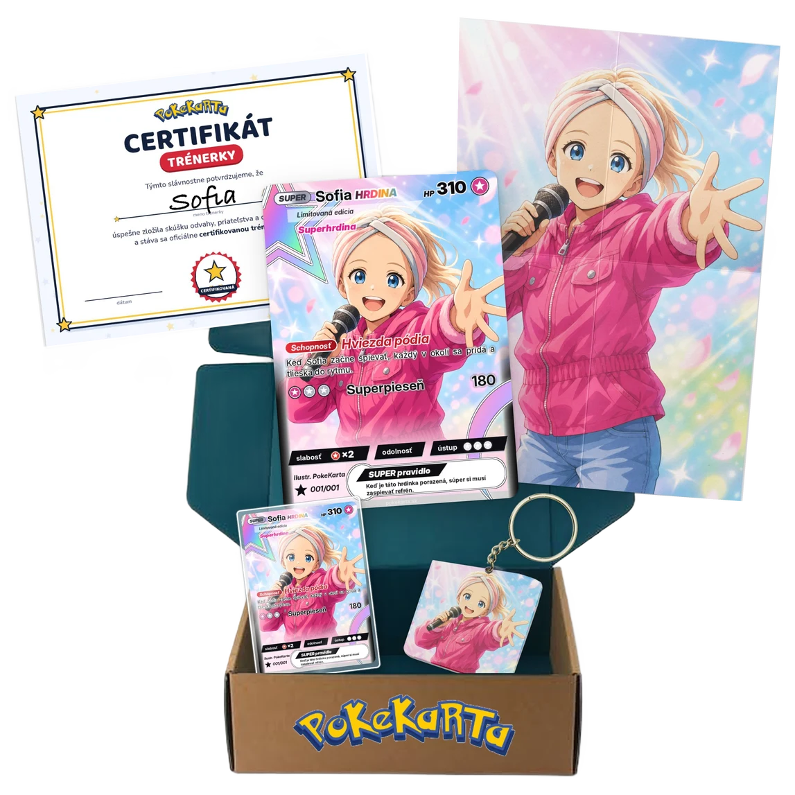 Obsah Viano\u010dn\u00e9ho bal\u00ed\u010dka: karta, jumbo karta, plag\u00e1t A3, k\u013e\u00fa\u010denka, certifik\u00e1t tr\u00e9nera a dar\u010dekov\u00e1 krabica